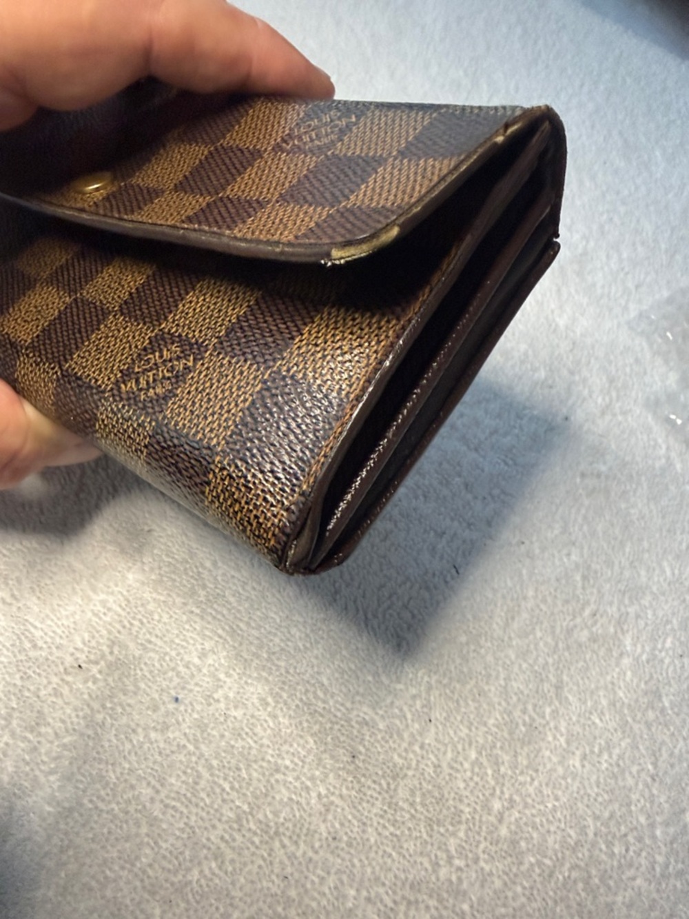 Louis Vuitton Sarah Wallet Damier Ebene Canvas Brown Long Envelope Flap - Picture 16 of 16